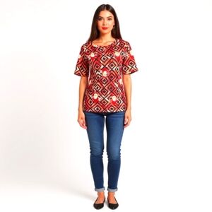 Lularoe GiGi Red Santa claus top size med